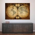 Painel Adesivo de Parede - Mapa Mundi Vintage - 423pnm Painel Adesivo de Parede - Mapa Mundi Vintage - 423pnm