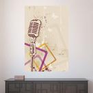 Painel Adesivo de Parede - Microfone - Música - 1652pnp