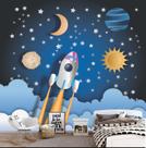 Painel Adesivo Infantil Estrelas Papel Parede Céu Planeta Lua Gg660