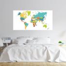 Painel Adesivo Papel de Parede Mapa Mundi N015279 2,00X1,00M