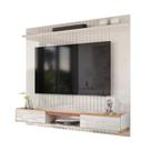 Painel Atlas Lukaliam Móveis MDF TV até 70 Polegadas Off White Com Jequitiba