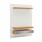 Painel Bancada Suspensa Para TV Até 55 Pol. TB106E Com LED 2 Gavetas Off White/Freijó - Pradel