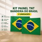 Painel Bandeira do Brasil TNT com picote kit 2 unidades Decoração Festa