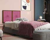 Painel Cabeceira Box Solteiro 0,90 Duda Madeira Suede Pink - Comprar Moveis em Casa Painel Cabeceira Box Solteiro 0,90 Duda Madeira Suede Pink - Comprar Moveis em Casa