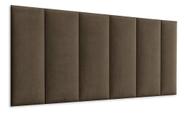 Painel Cabeceira Cama King Kit Modulo Veludo 200x60 Marrom