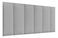 Painel Cabeceira Cama Queen Kit Modulo Veludo Kit 8 Modulos Cinza