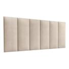 Painel Cabeceira Dobrável Sophia Para Cama Queen Box 1.58m Tecido Sued Bege Areia