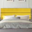 Painel Cabeceira Estofada Argentina 90cm Cama Box Solteiro material sintético Amarelo- MABE MAGAZINE