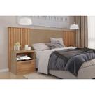 Painel Cama Box Madeirado Casal/Queen/King Lucius 2 Mesas c/ 1 Gaveta Freijo/Sued - Caemmun