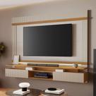 Painel Canelado para TV até 70 Polegadas com LED 2 Portas em MDF NT 1370 Notável Móveis Painel Canelado para TV até 70 Polegadas com LED 2 Portas em MDF NT 1370 Notável Móveis