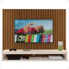 Painel Cissa Tv 32 36 39 40 42 46 47 50 Polegadas Prateleira Inferior Nicho Decorativo Suspenso Quarto Sala - Ripado Freijó/Off White - RPM Móveis