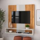 Painel Classic Ripado 90 P/ TV 32 Pol. Cedro Off White 2047 Ofertamo
