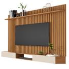 Painel Classic Ripado com Nicho 3 Gavetas Sala Estar TV até 72