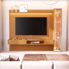 Painel com Cristaleira para TV até 84 Polegadas LED e Vidro Reflecta 100% MDF 219CMX269CM Vitoria Regia Yescasa Nature Painel com Cristaleira para TV até 84 Polegadas LED e Vidro Reflecta 100% MDF 219CMX269CM Vitoria Regia Yescasa Nature