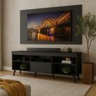 Painel com Rack para TV até 65 polegadas Retrô com Suporte Painel com Rack para TV até 65 polegadas Retrô com Suporte