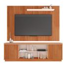 Painel com Rack para TV Até 65 Polegadas Simetria MDF com Porta Ripada Painel de Sala Moderno Rack para Sala de Estar Design Contemporâneo Painel com Rack para TV Até 65 Polegadas Simetria MDF com Porta Ripada Painel de Sala Moderno Rack para Sala de Estar Design Contemporâneo