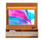 Painel Com Rack Para Tv Até 75 Polegadas Ripado Nature Off White