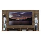 Painel Com Suporte 60 e 4 Leds Prateleiras De Vidro