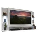 Painel com Suporte TV 60" e 2 Leds Prateleiras de Vidro Vegas Multimóveis Branco Painel com Suporte TV 60" e 2 Leds Prateleiras de Vidro Vegas Multimóveis Branco