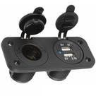 Painel Conjugado Tomada USB Com Tomada Acendedor 12V E 24V