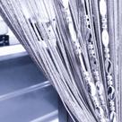 Painel Curtain Ave Split String Beads 100x200 cm prateado