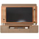 Painel Dali para Tv Até 75 Polegadas Ripado com Led 2 Portas 1 Gaveta Caemmun Cor Suede Freijó