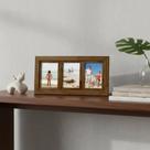Painel de 3 fotos Porta Retrato Clássico Quadro Decorativo Multifotos com Moldura e acetato