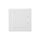 Painel de acesso: sistemas de ventilação, metal branco, 10 cm x 10 cm