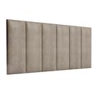 Painel De Cabeceira Dobrável Sophia P/ Cama Box Padrão 1.38 Estofada Cor Bege- Manu Móveis Decor