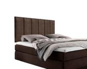 Painel de Cabeceira Estofada Para Cama Casal Box 1,38 Tecido Sued Aveludado Marrom