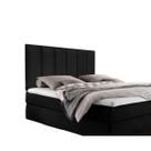Painel de Cabeceira Estofada Sophia Para Cama Casal Box 1,38 Tecido Sued Aveludado Preto