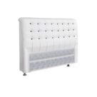 Painel de Cama Box Estofada Casal Dama Plus Courano Branco/Preto - Simbal Painel de Cama Box Estofada Casal Dama Plus Courano Branco/Preto - Simbal