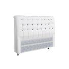 Painel de Cama Box Estofada King Dama Plus Courano Branco/Preto - Simbal Painel de Cama Box Estofada King Dama Plus Courano Branco/Preto - Simbal