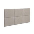 Painel de Cama Box Estofada Modulada Lucca (3un) Casal/Queen - Linho Bege Turim - Rufato