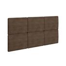 Painel de Cama Box Estofada Modulada Lucca (3un) Casal/Queen - Suede Marrom - Rufato