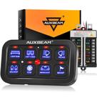 Painel de Comutação Auxbeam BB80 - 8 Gangs Universal 12-24V DC Azul