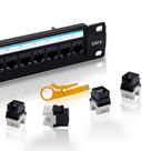 Painel de conexão Lysymixs Cat6 de 24 portas com Keystone RJ45 19" Painel de conexão Lysymixs Cat6 de 24 portas com Keystone RJ45 19"
