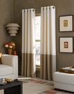 Painel de cortina Curtainworks Kendall Color Block 213 cm marfim/castanho