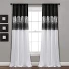 Painel de cortina de janela Lush Decor Night Sky 42x213cm preto