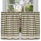 Painel de Cortina Sweet Home Collection - Padrão Buffalo Check 36cm - Cor Sage