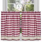 Painel de Cortina Sweet Home Collection - Padrão Buffalo Check Burgundy - 36cm Painel de Cortina Sweet Home Collection - Padrão Buffalo Check Burgundy - 36cm