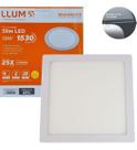 Painel De Embutir 18W Led 22x22 Quadrado Slim 6500K Bivolt Llum Bronzearte