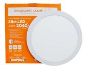 Painel de Embutir Slim LED Redondo 24W 4000K Bivolt 29X29 Llum Bronzearte