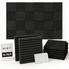Painel de Espuma Acústica XIN&LOG Kit com 96 Unidades 30x30x2,5cm Preto Painel de Espuma Acústica XIN&LOG Kit com 96 Unidades 30x30x2,5cm Preto