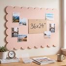 Painel de feltro dobrável com bordas onduladas 60 x 90 cm rosa Painel de feltro dobrável com bordas onduladas 60 x 90 cm rosa