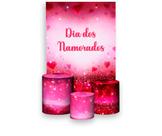 Painel De Festa 3d Vertical + Trio De Capa Cilindro - Dia Dos Namorados Efeito Glitter Vermelho 07