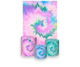 Painel De Festa 3d Vertical + Trio De Capa Cilindro - Tie Dye Lilás 07 Painel De Festa 3d Vertical + Trio De Capa Cilindro - Tie Dye Lilás 07