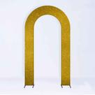 Painel de Festa em Arco com Forro Brilho Dourado 1,25 metros - Fera Print