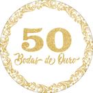 Painel De Festa Redondo 1,50x1,50 - Bodas de Ouro 50 Efeito Glitter 010 Painel De Festa Redondo 1,50x1,50 - Bodas de Ouro 50 Efeito Glitter 010