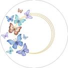 Painel De Festa Redondo 1,50x1,50 - Borboleta Circulo Efeito Glitter Dourado 013 Painel De Festa Redondo 1,50x1,50 - Borboleta Circulo Efeito Glitter Dourado 013